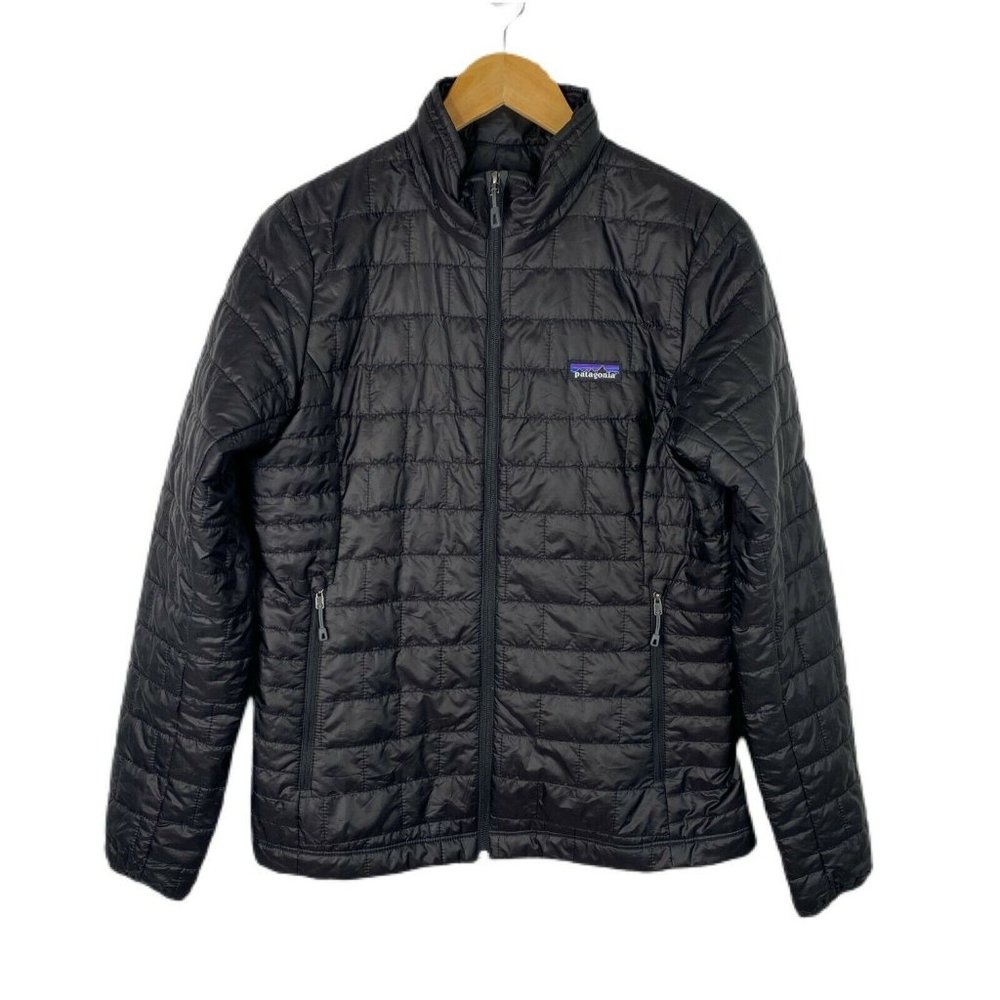 Patagonia Womens Black Nano Puff nsulated Full Zip Puffer Jacket Size Medium